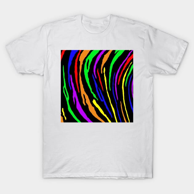 Rainbow Tiger Stripes T-Shirt by BlakCircleGirl